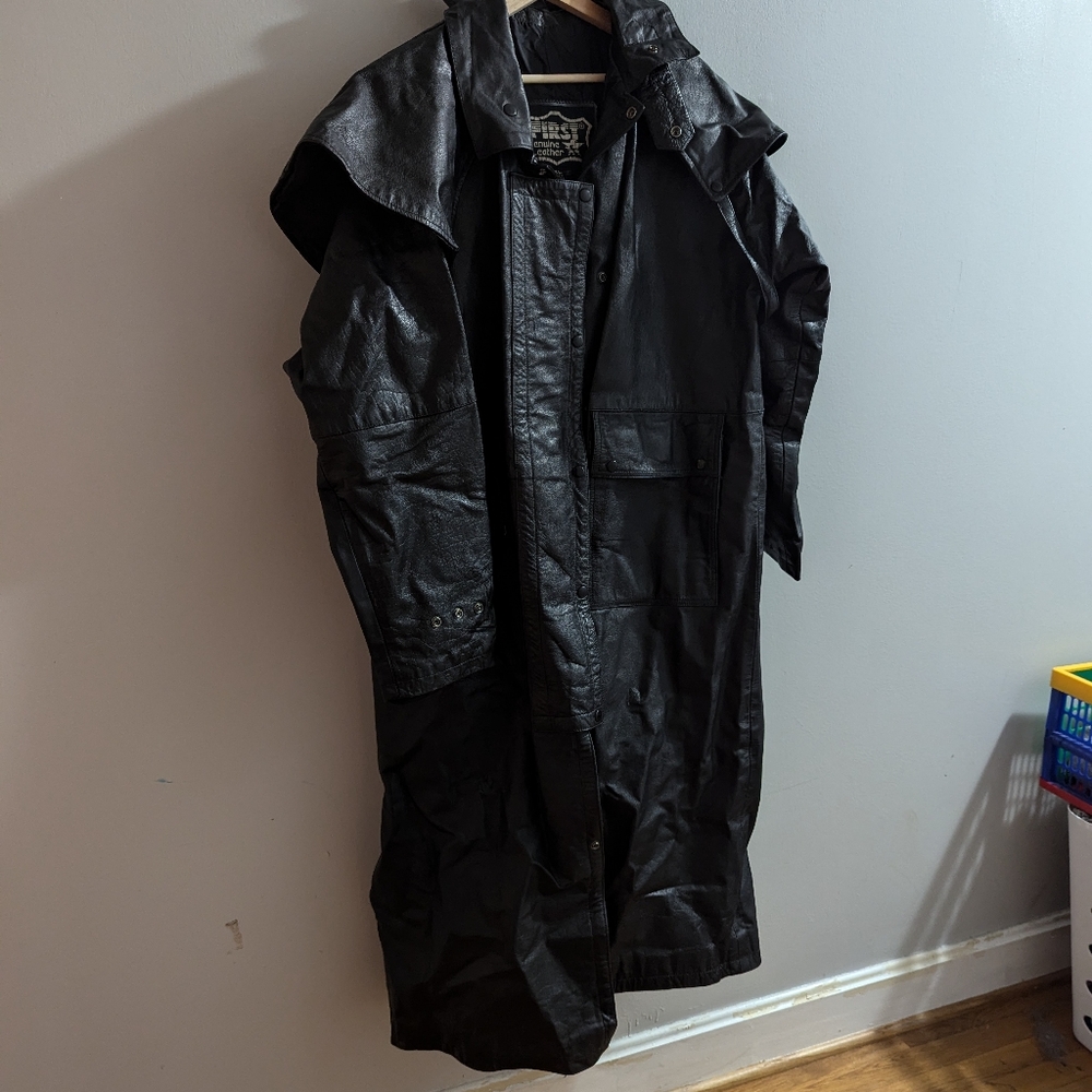 First Genuine Leather Duster Jacket Size XL